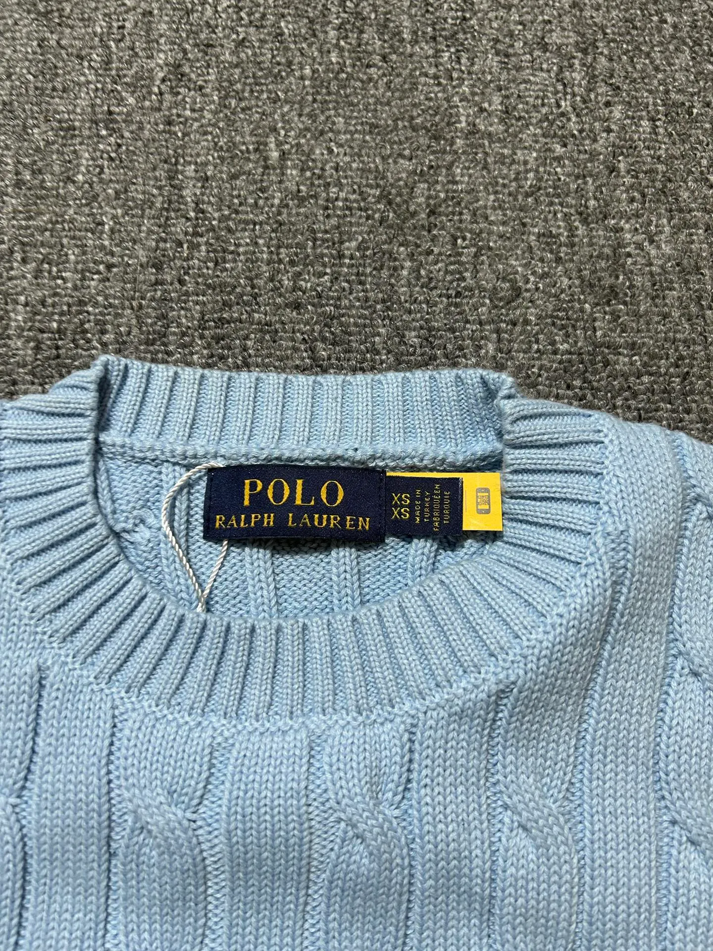 P160 Polo Ralph Lauren SS23 solid color logo embroidered sweater, official website logo on the collar. Scan the QR code to enter the official website and compare the quality at will. Size: XS-L